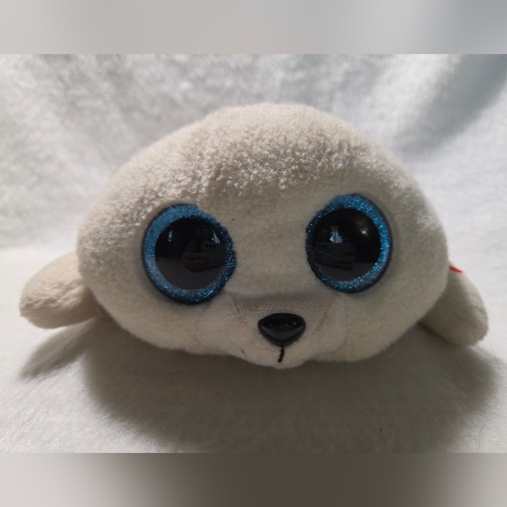 ICY Ty Beanie Boos White Baby Seal Medium 9" Stuffed Toy NO HANGTAG